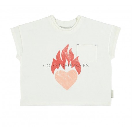 Camiseta ecru w/ heart Piupiuchick